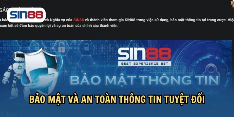 Người chơi có thể an tâm về độ bảo mật của lô kép sin88