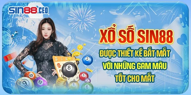 Giao diện xổ số SIN88 được thiết kế bắt mắt với những gam màu tốt cho mắt